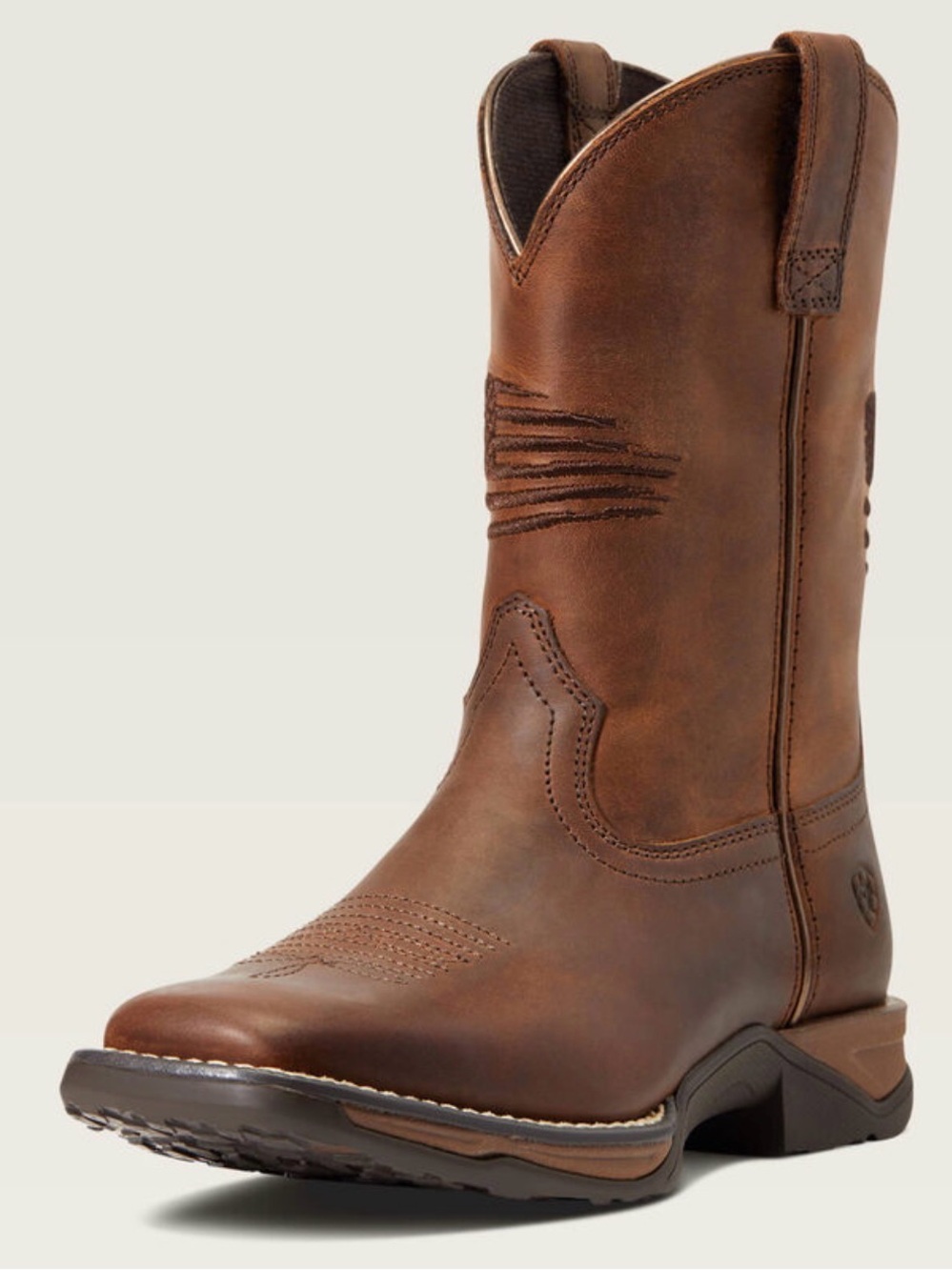 Ariat Brown Leather Western Pull-On Boot